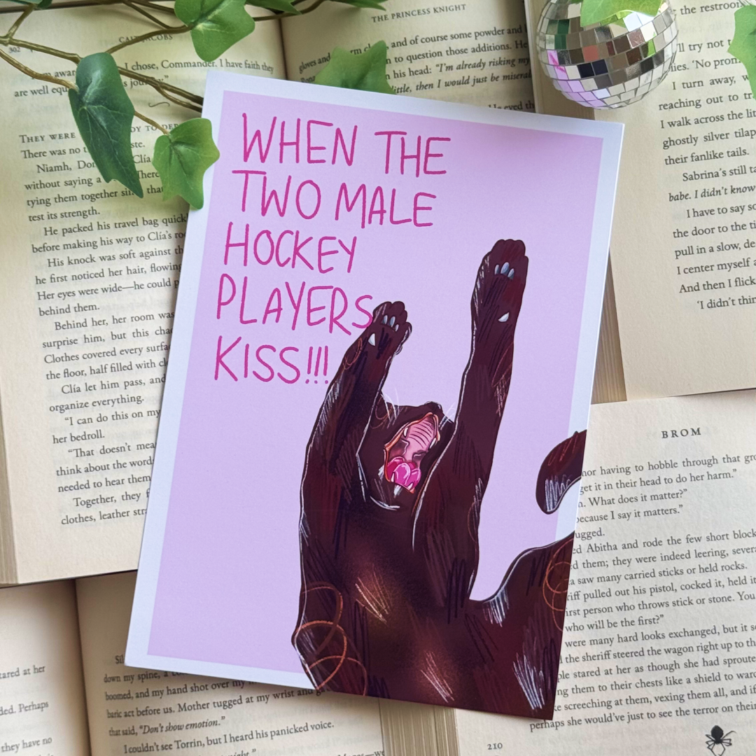 When the two hockey players kiss print