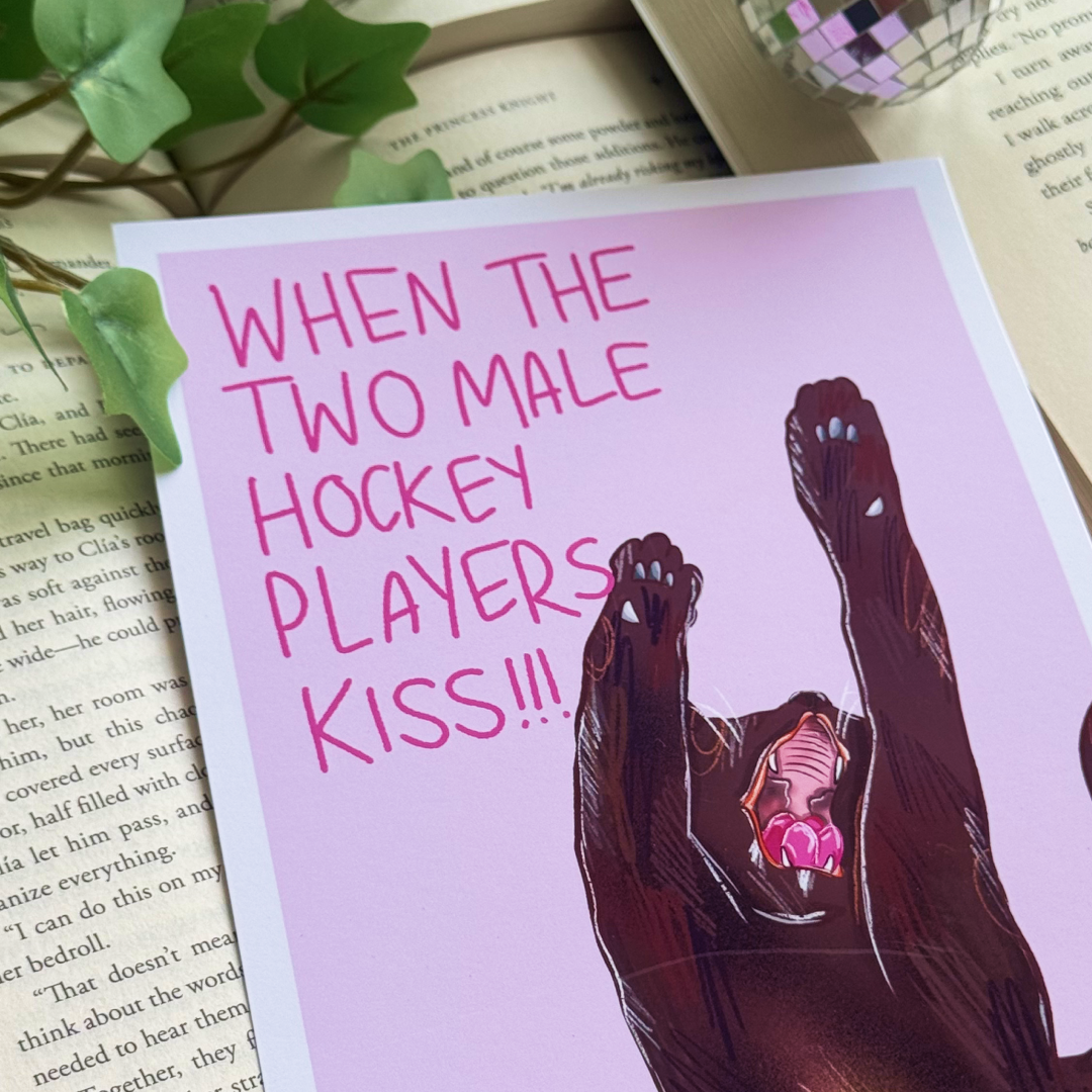 When the two hockey players kiss print