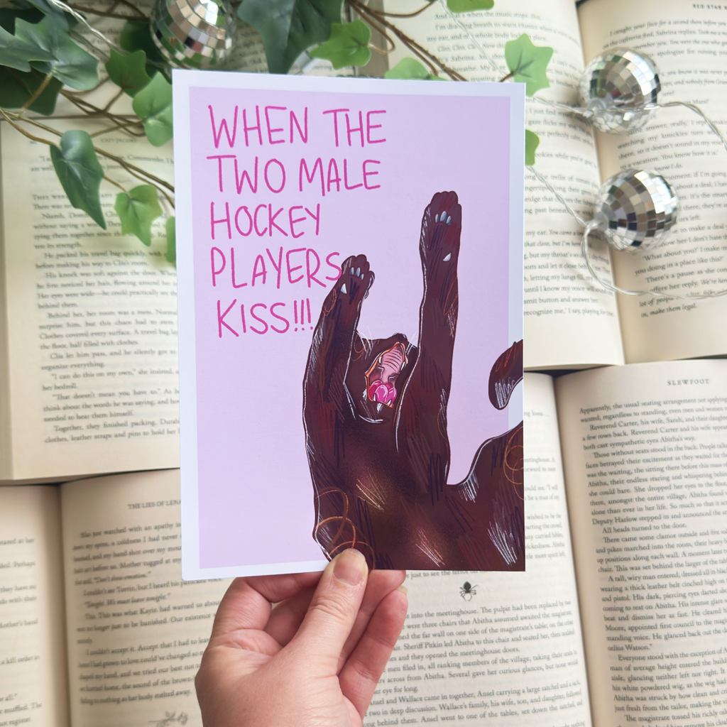 When the two hockey players kiss print