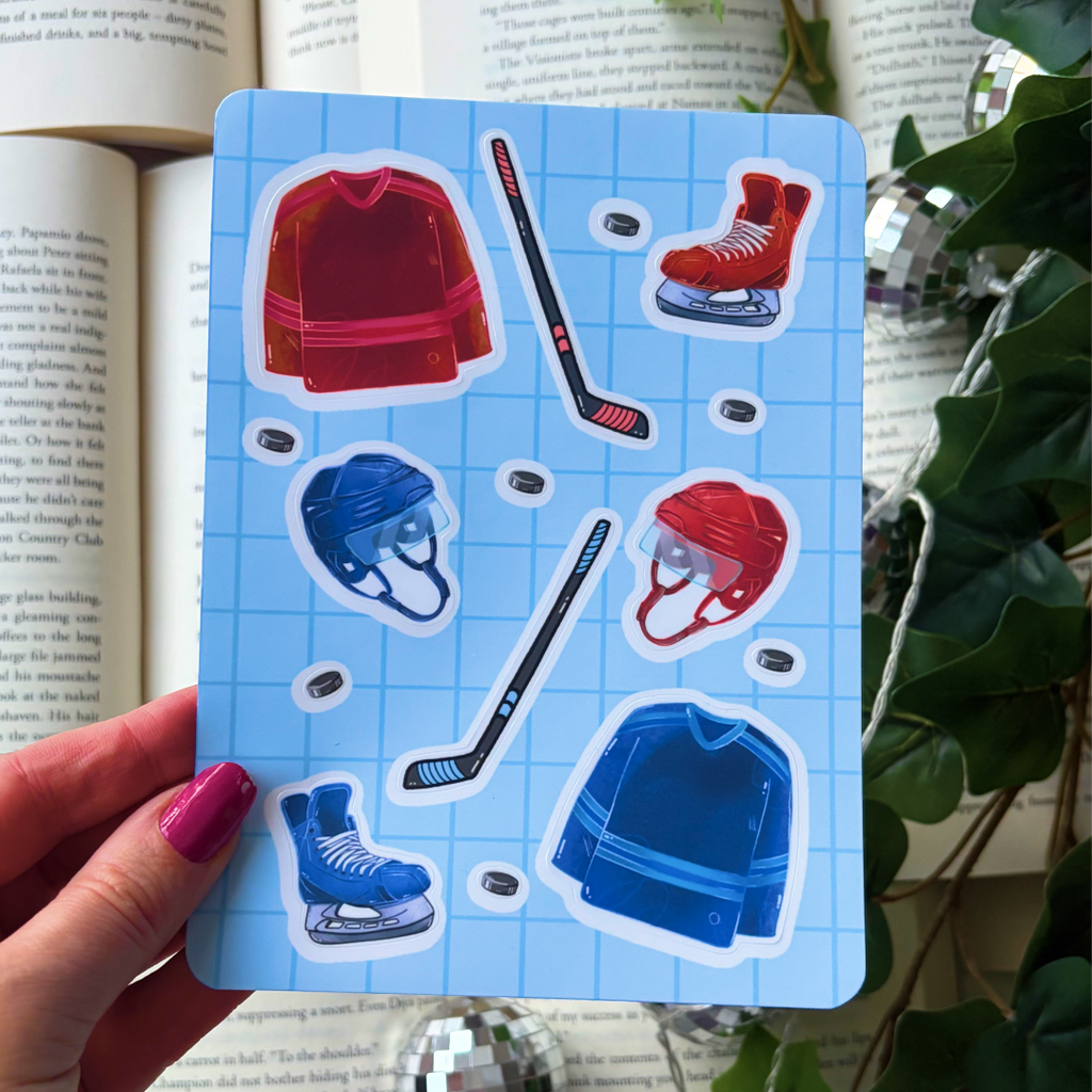 Hockey Player Sticker sheet