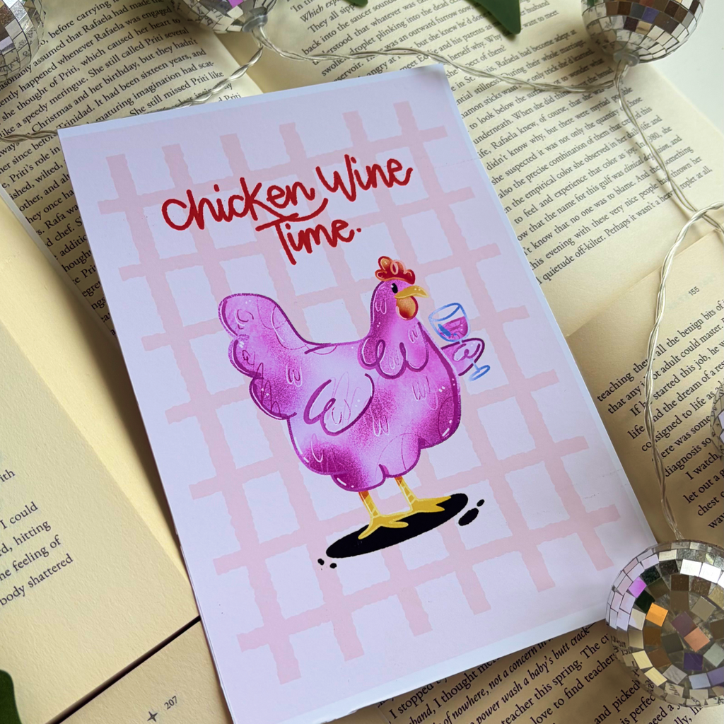 Chicken Wine Time print