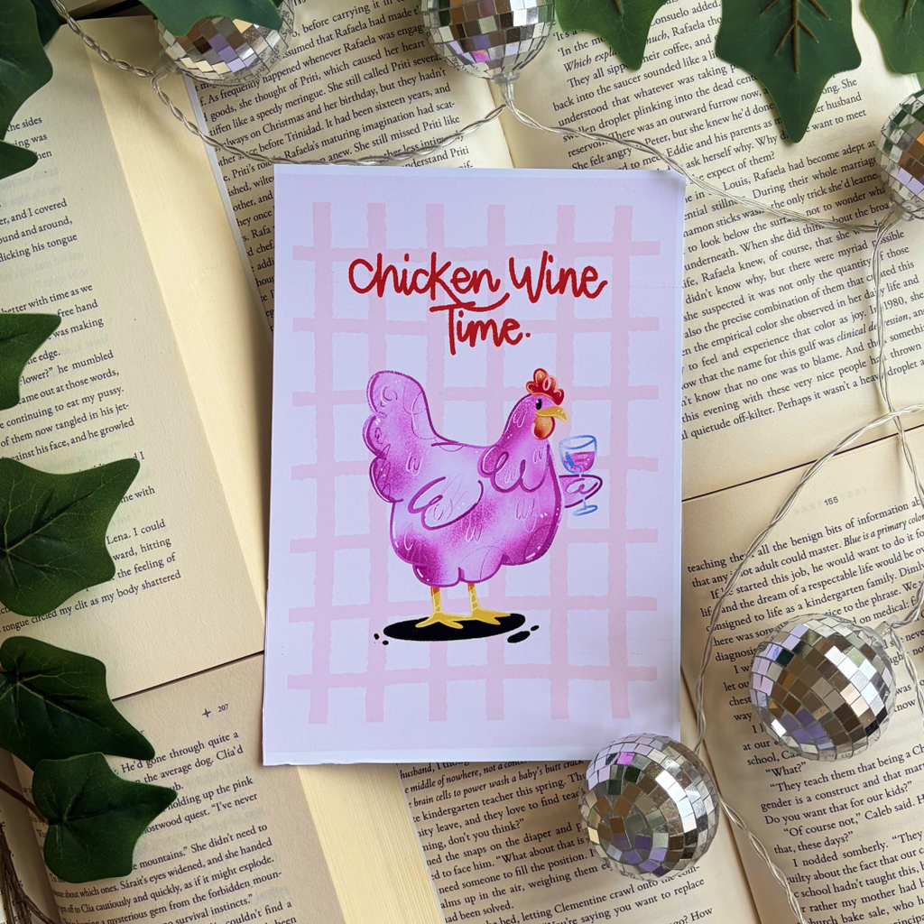 Chicken Wine Time print