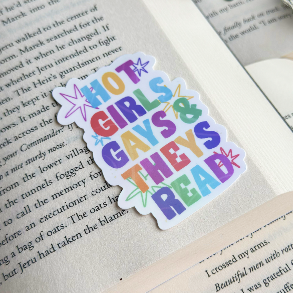 Hot Girls Gays and Theys Read Sticker